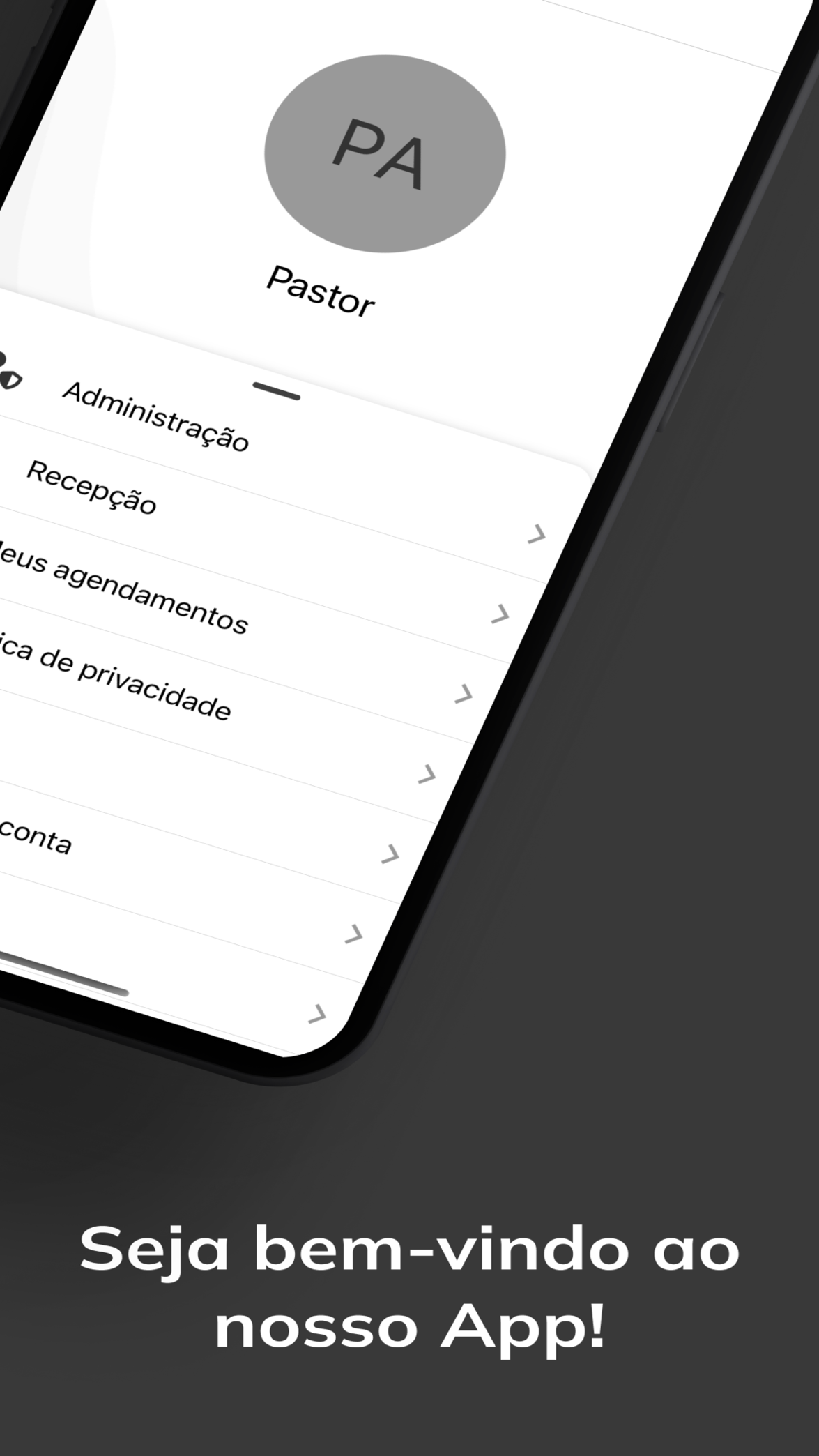 Perfil e área administrativa no app